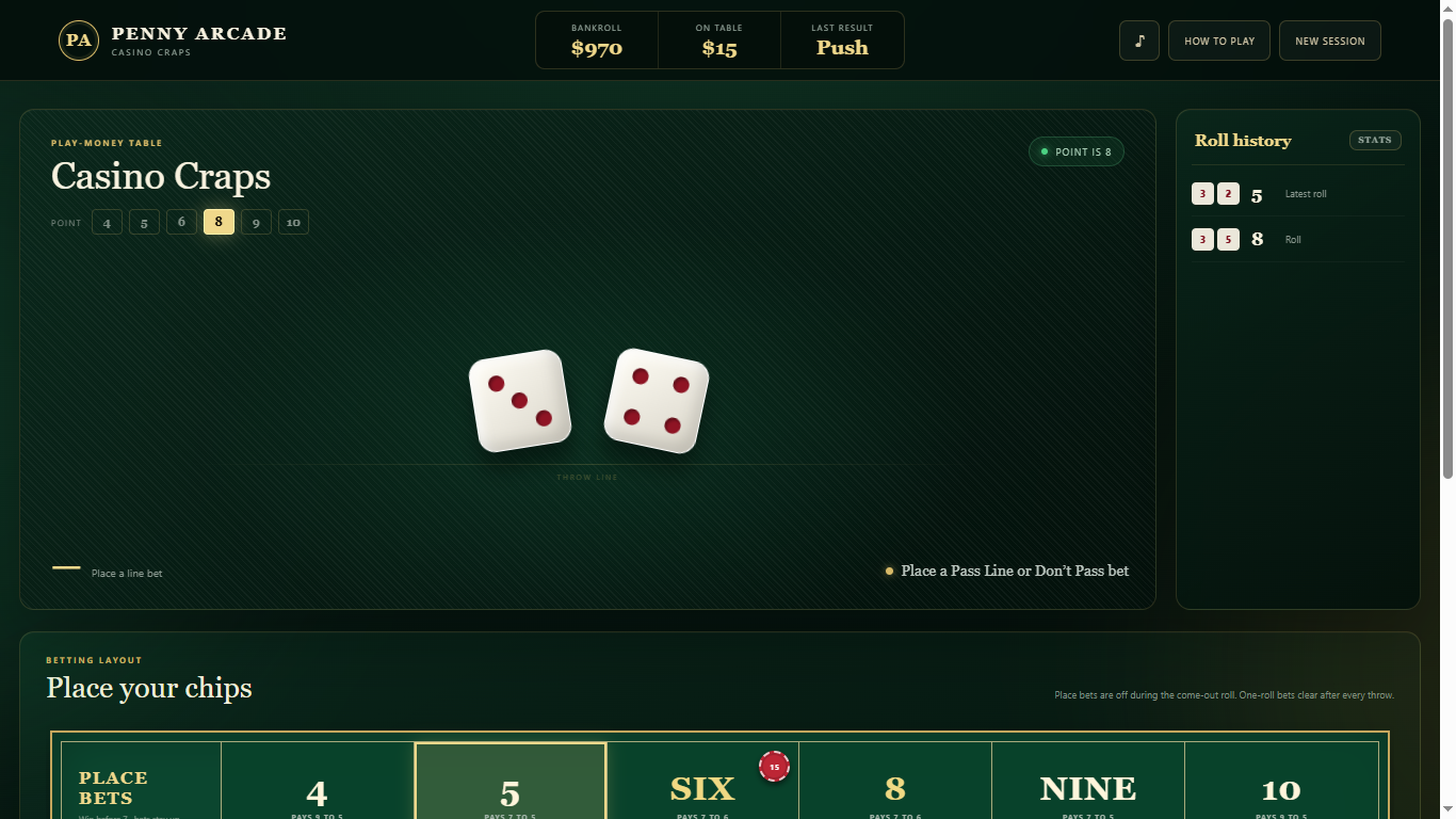 Casino Craps table